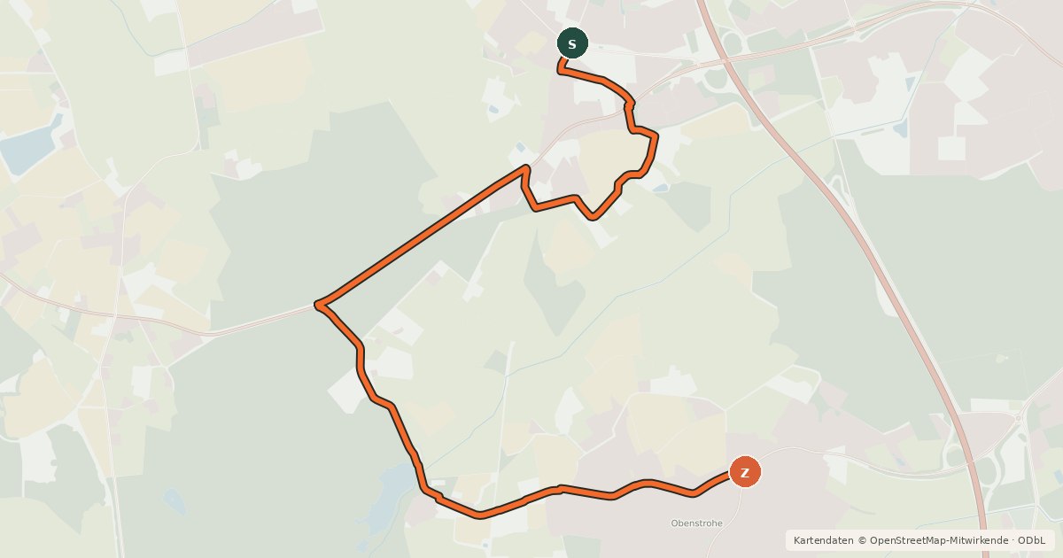 Kartenübersicht der Radroute Radroute 24-25
