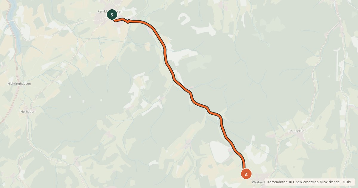 Kartenübersicht der Radroute Radroute 24-25