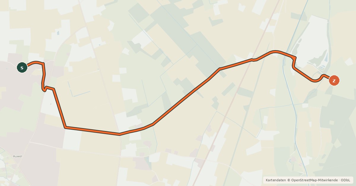 Kartenübersicht der Radroute Radroute 24-29