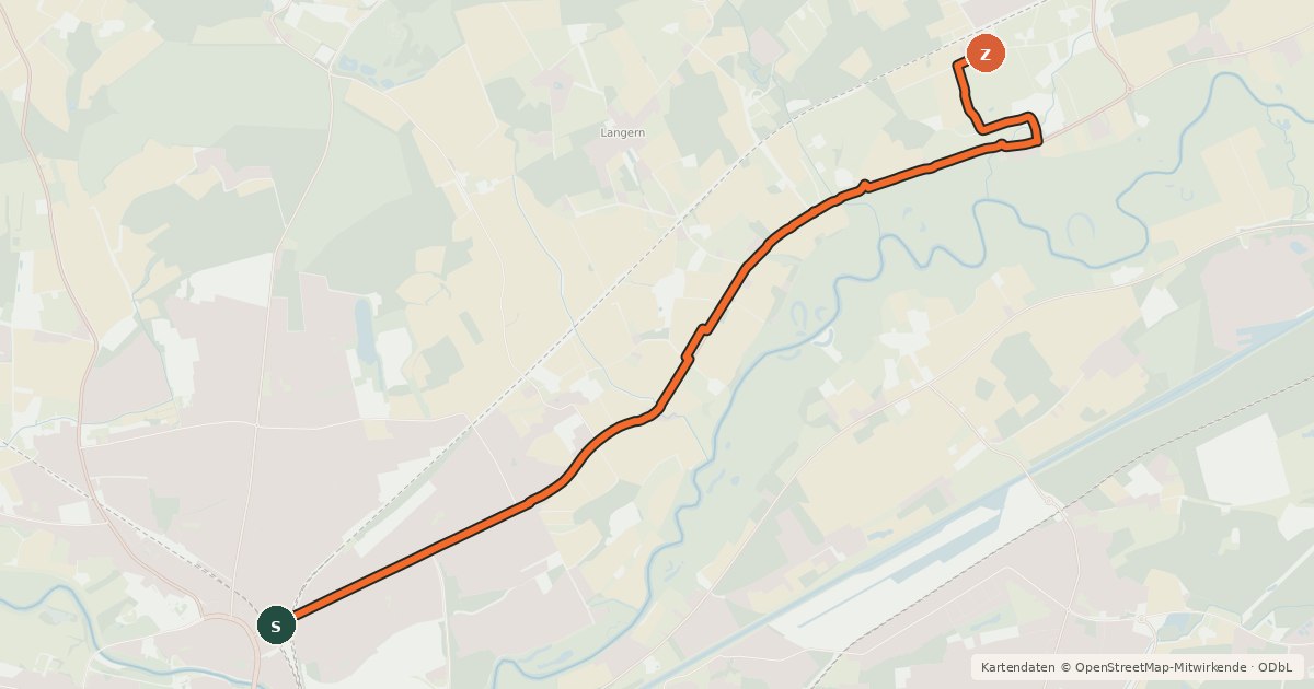Kartenübersicht der Radroute Radroute 24-30