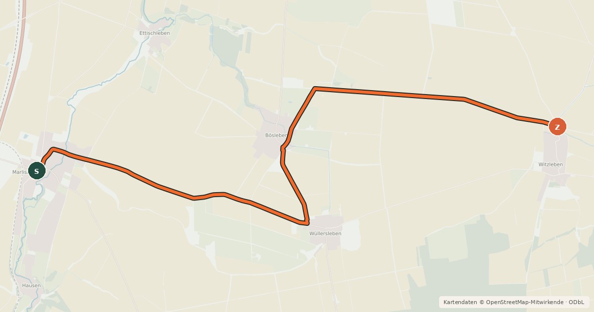 Kartenübersicht der Radroute Radroute 24-36