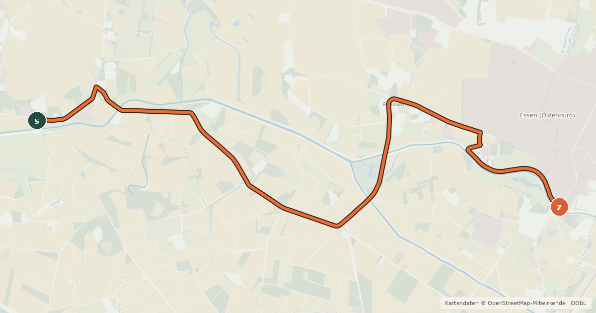 Kartenübersicht der Radroute Radroute 24-39