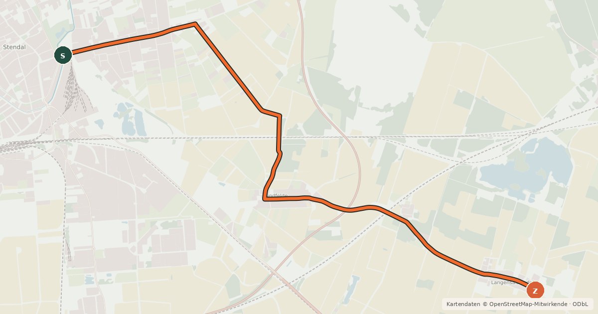 Kartenübersicht der Radroute Radroute 24-92