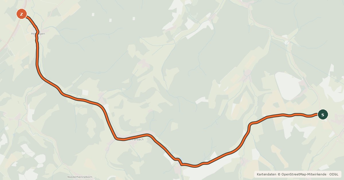 Kartenübersicht der Radroute Radroute 25-26