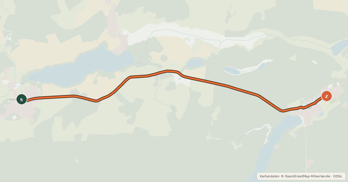 Kartenübersicht der Radroute Radroute 25-26