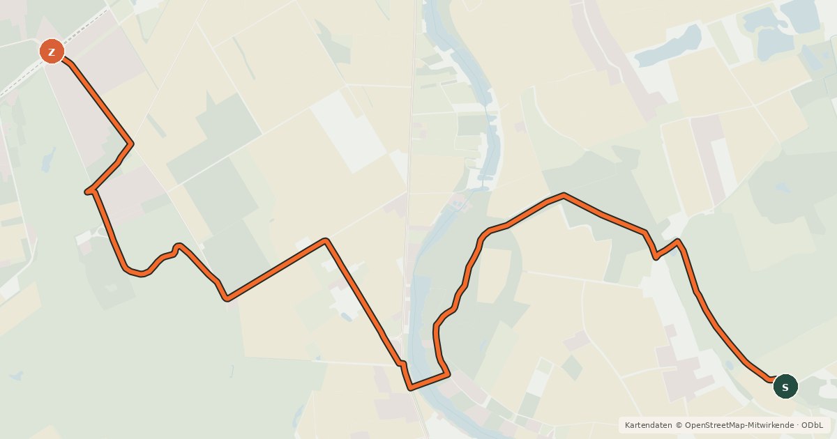Kartenübersicht der Radroute Radroute 25-56