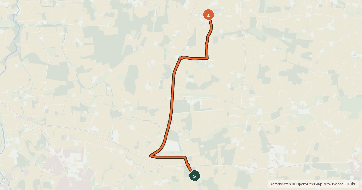 Kartenübersicht der Radroute Radroute 25-85