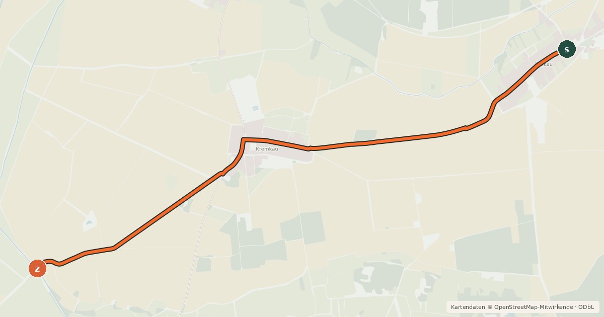 Kartenübersicht der Radroute Radroute 26-00