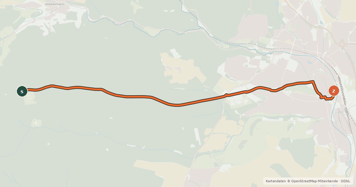 Kartenübersicht der Radroute Radroute 26-27