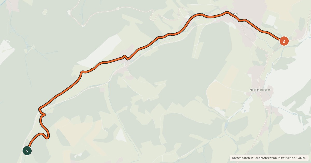 Kartenübersicht der Radroute Radroute 26-43