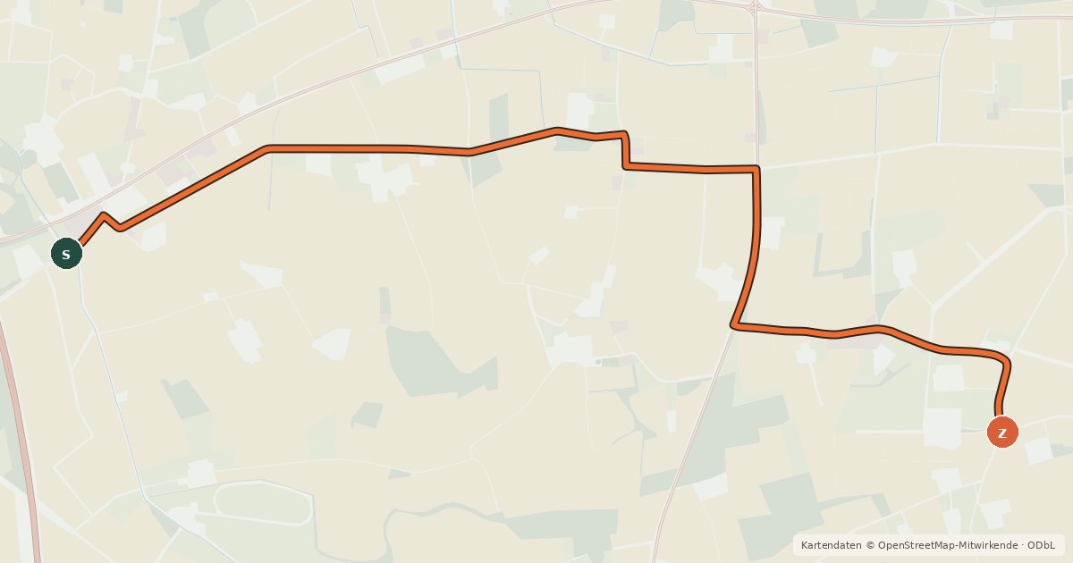 Kartenübersicht der Radroute Radroute 26-56