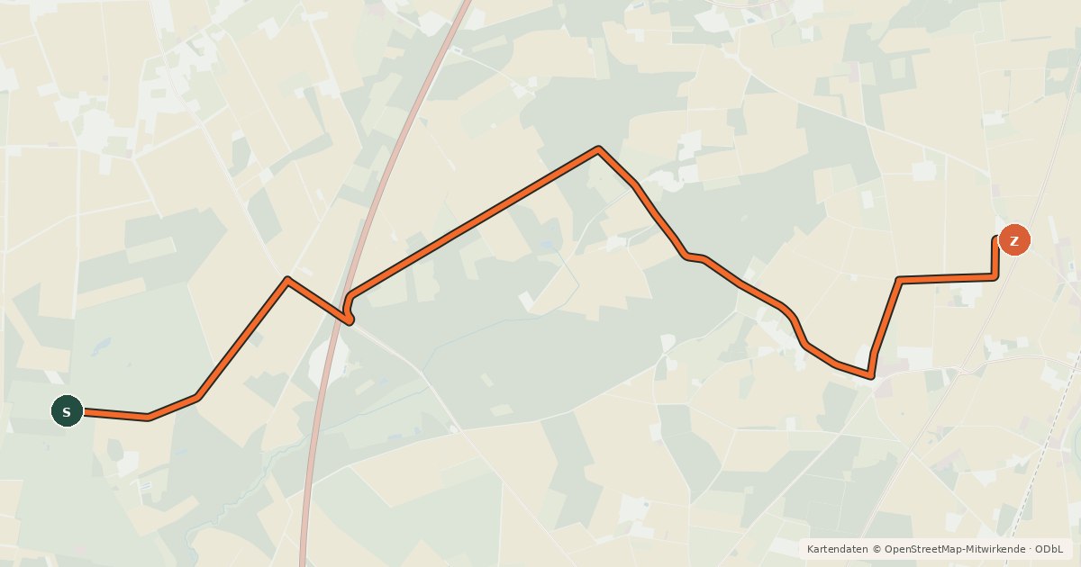 Kartenübersicht der Radroute Radroute 26-57