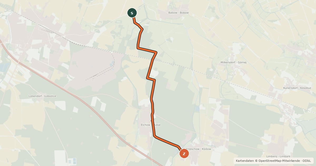 Kartenübersicht der Radroute Radroute 26-58