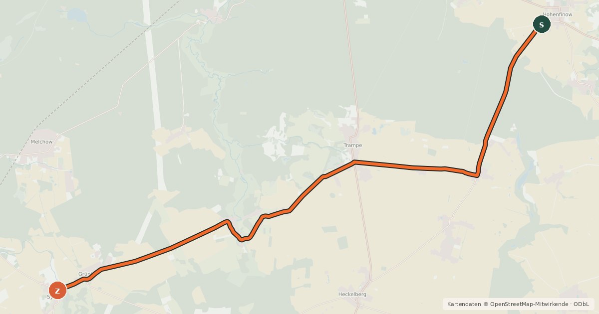 Kartenübersicht der Radroute Radroute 26-77