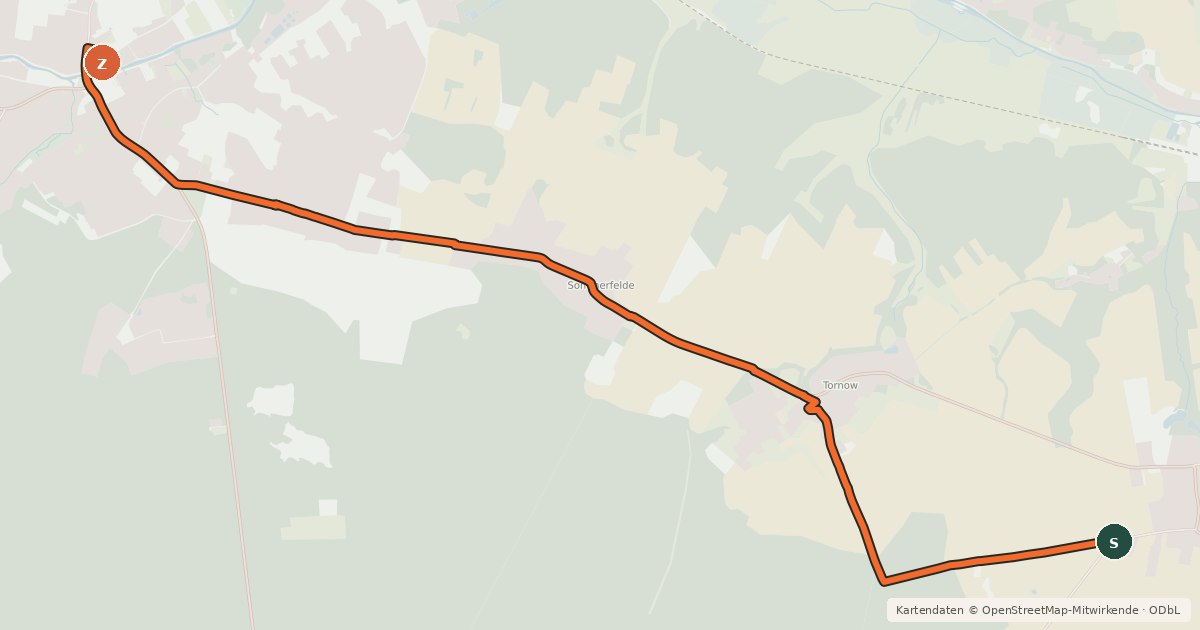 Kartenübersicht der Radroute Radroute 26-86