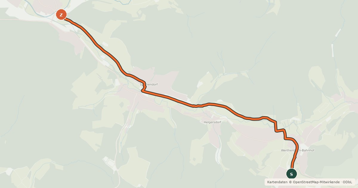 Kartenübersicht der Radroute Radroute 27-39