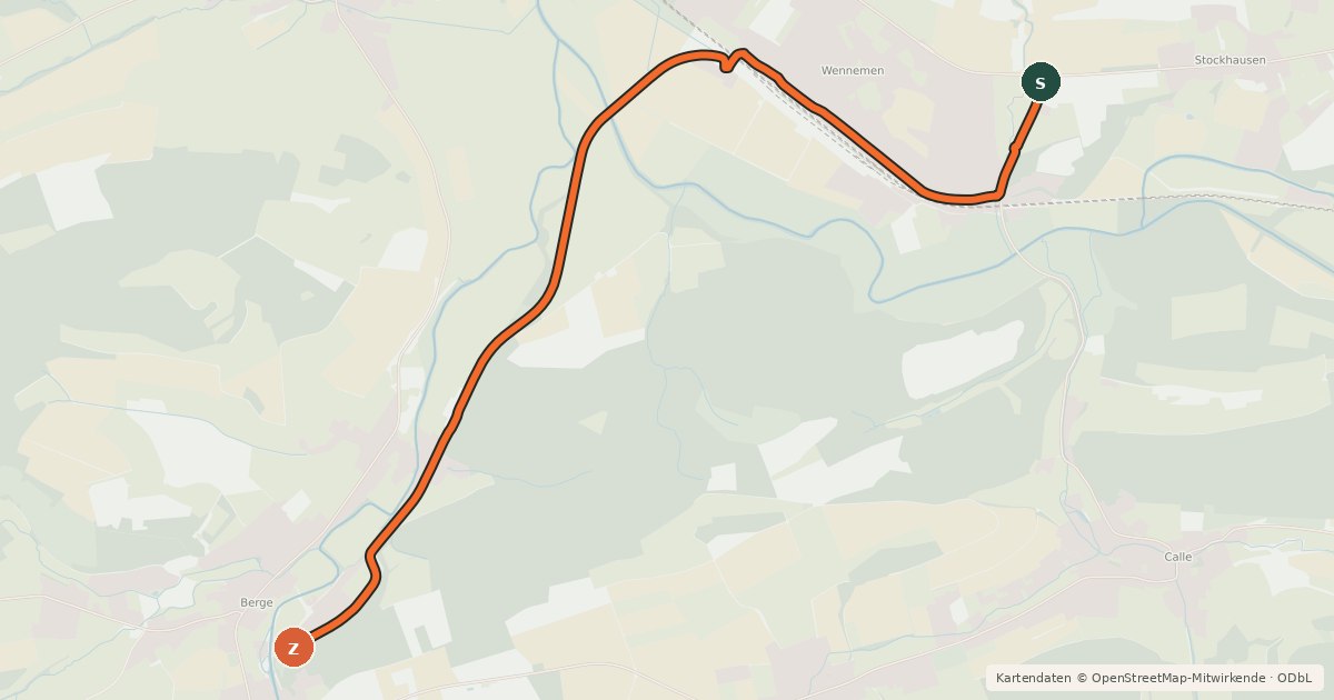 Kartenübersicht der Radroute Radroute 28-29