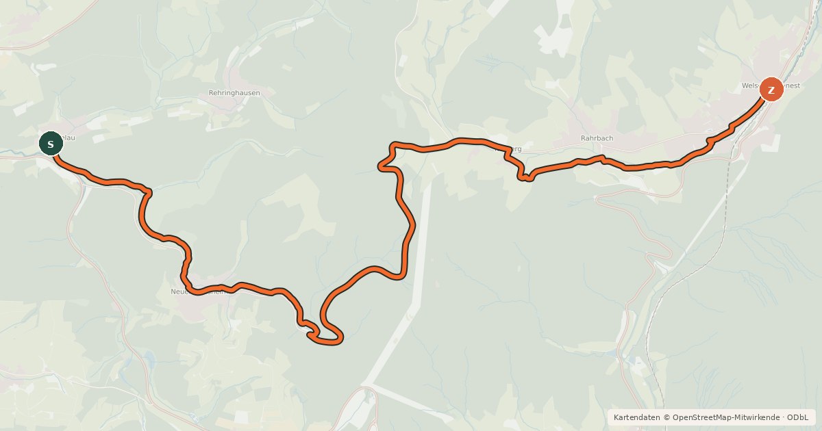Kartenübersicht der Radroute Radroute 28-29