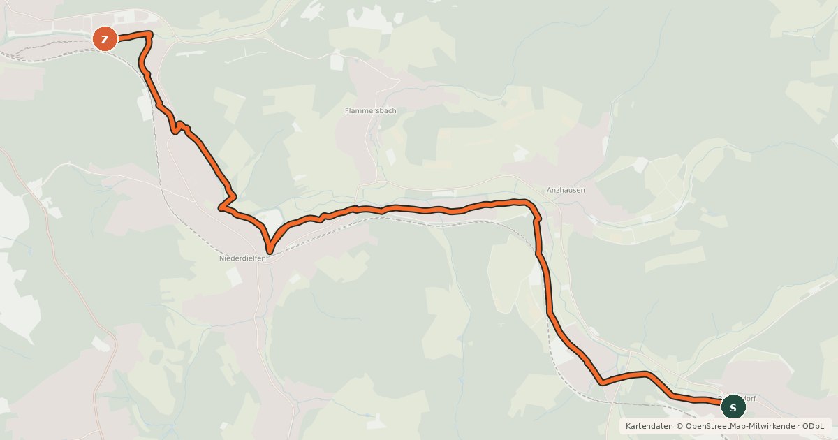 Kartenübersicht der Radroute Radroute 28-29