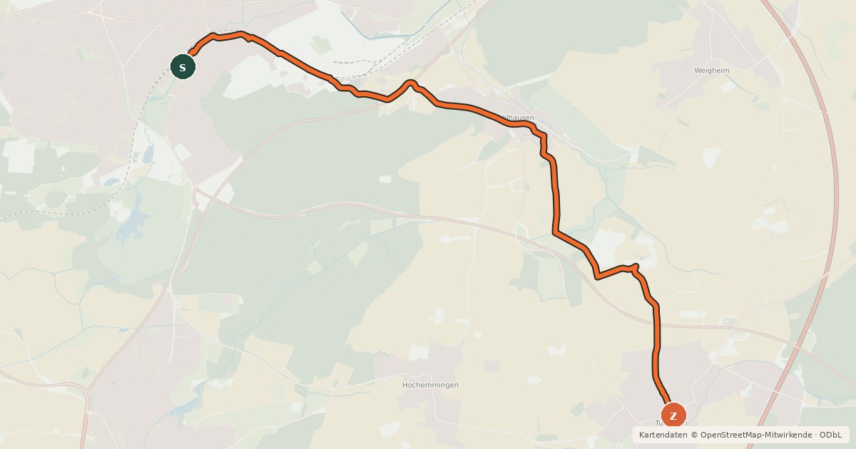 Kartenübersicht der Radroute Radroute 28-31