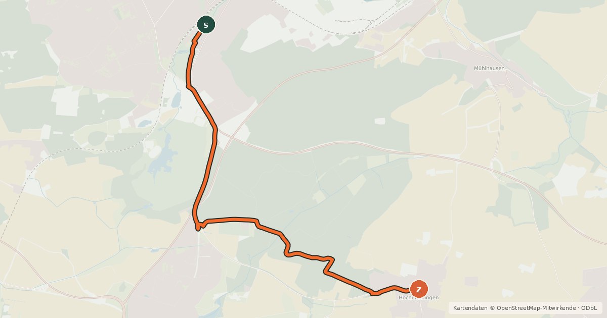 Kartenübersicht der Radroute Radroute 28-32
