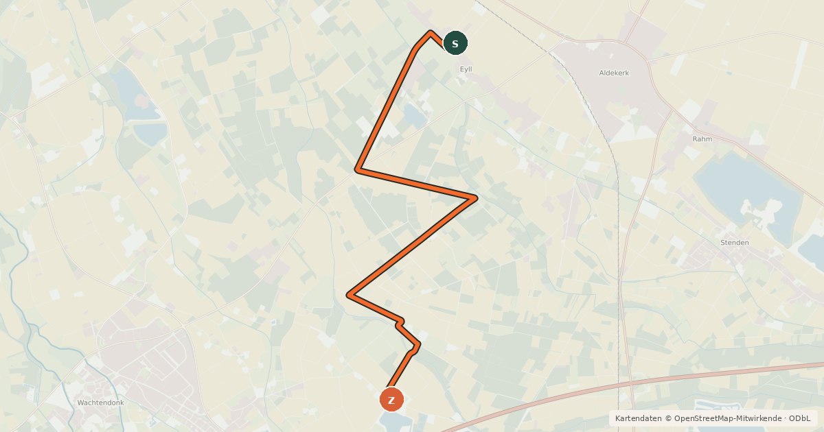 Kartenübersicht der Radroute Radroute 28-36