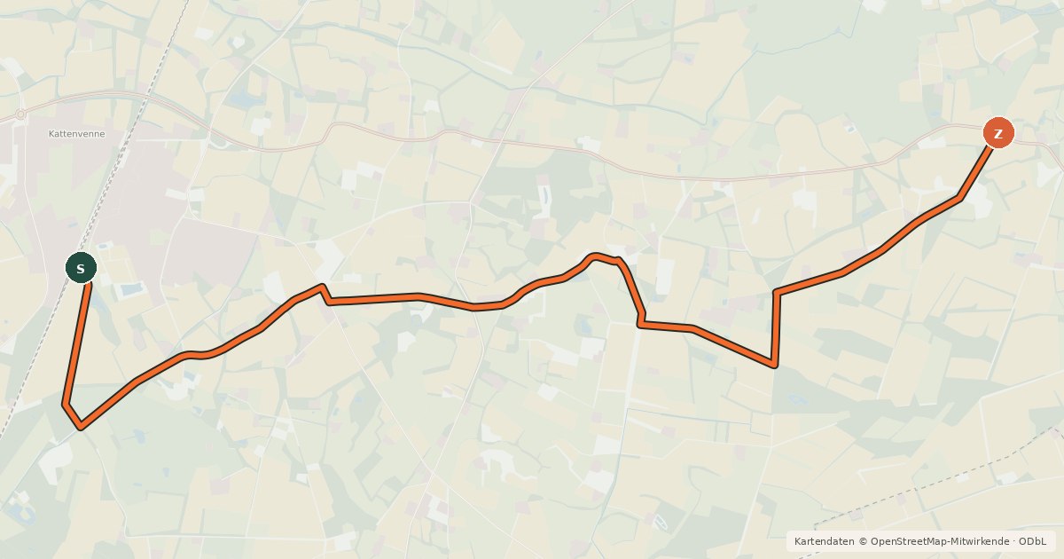 Kartenübersicht der Radroute Radroute 29-30
