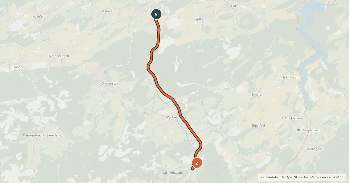 Kartenübersicht der Radroute Radroute 29-44