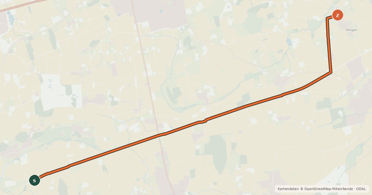 Kartenübersicht der Radroute Radroute 29-53