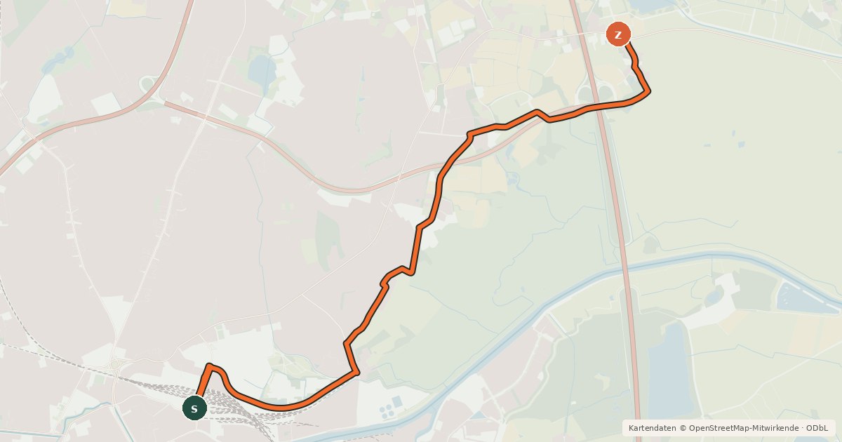 Kartenübersicht der Radroute Radroute 3-19