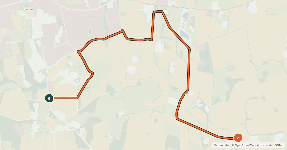 Kartenübersicht der Radroute Radroute 3-36