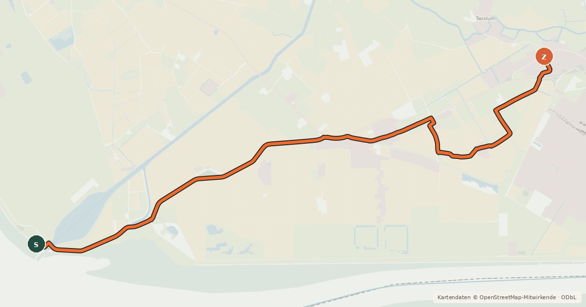 Kartenübersicht der Radroute Radroute 30-44