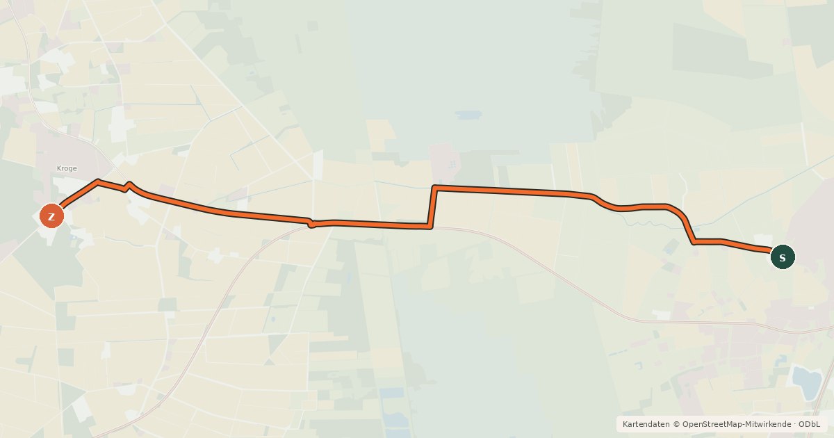 Kartenübersicht der Radroute Radroute 30-58