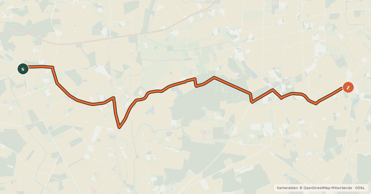 Kartenübersicht der Radroute Radroute 30-76