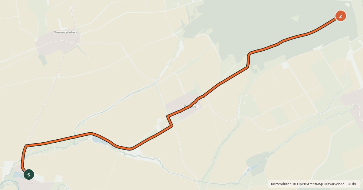 Kartenübersicht der Radroute Radroute 31-32