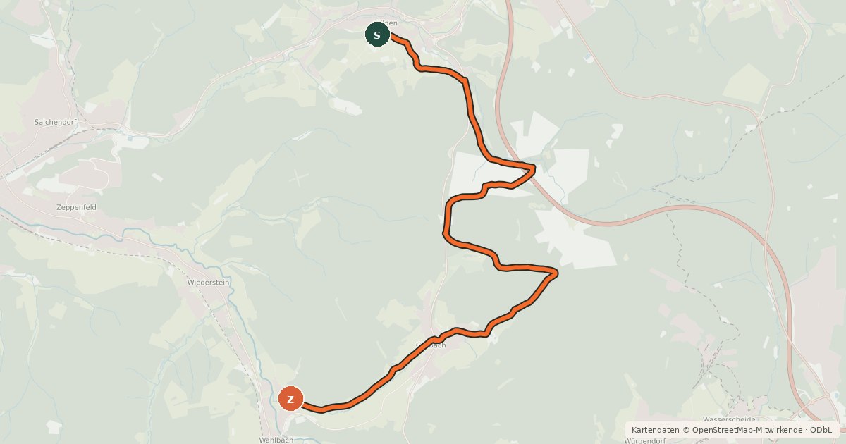 Kartenübersicht der Radroute Radroute 31-32
