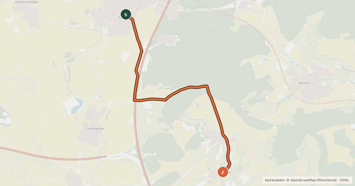 Kartenübersicht der Radroute Radroute 31-43