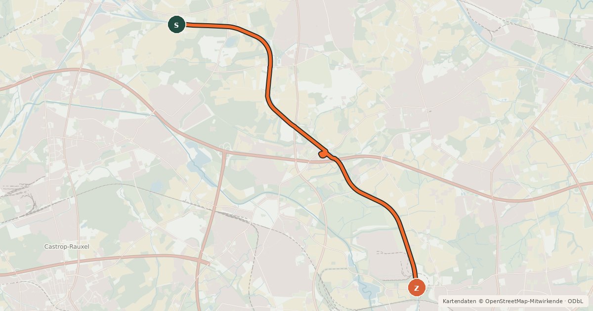 Kartenübersicht der Radroute Radroute 31-54