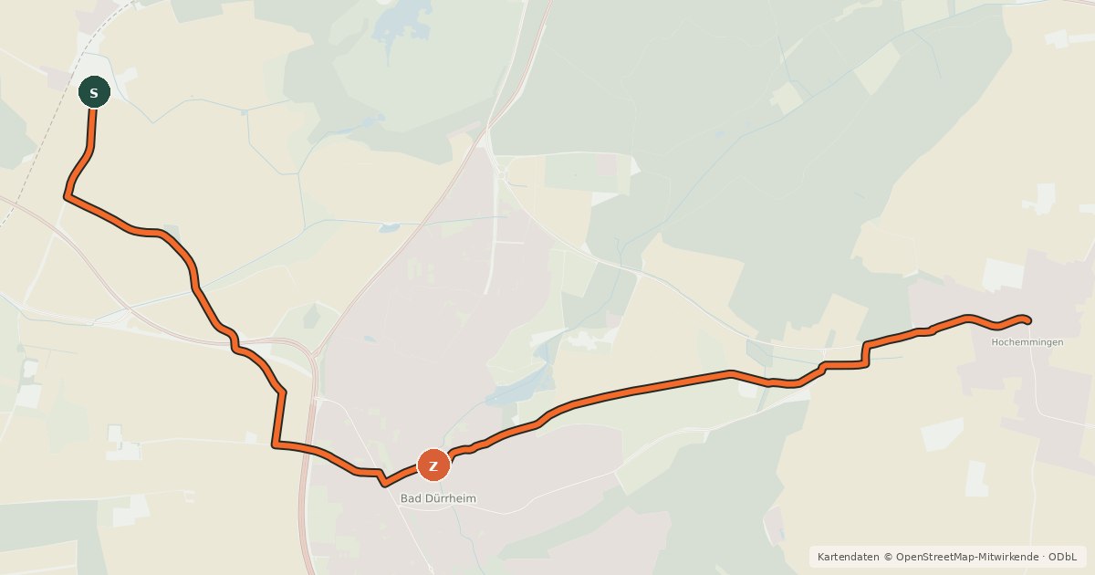 Kartenübersicht der Radroute Radroute 32-34