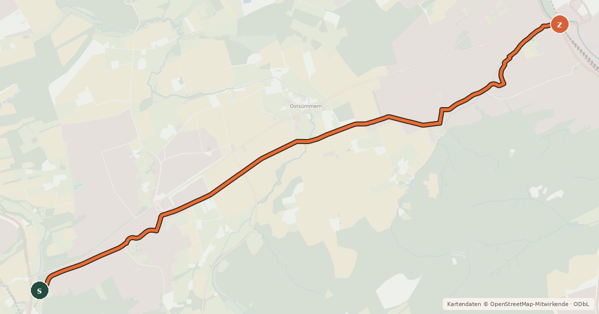 Kartenübersicht der Radroute Radroute 32-34