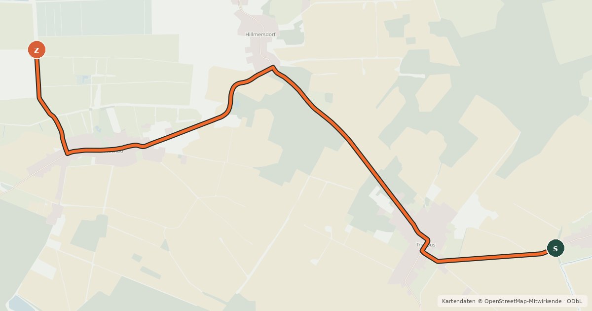 Kartenübersicht der Radroute Radroute 32-36