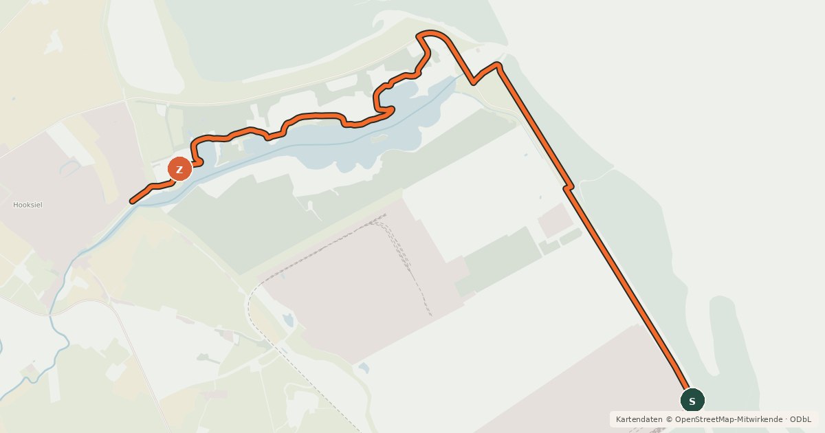 Kartenübersicht der Radroute Radroute 32-44