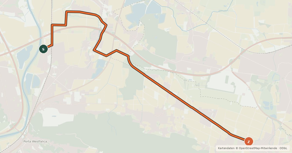 Kartenübersicht der Radroute Radroute 33-35