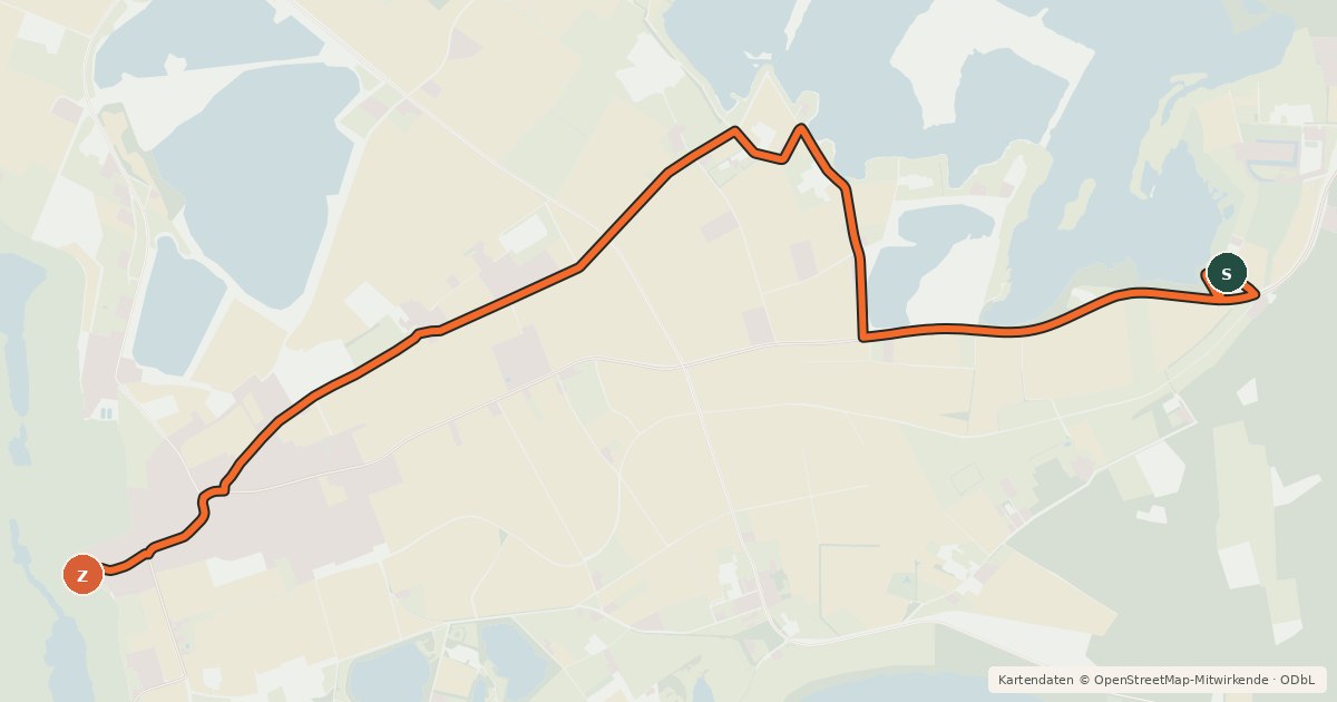 Kartenübersicht der Radroute Radroute 33-35