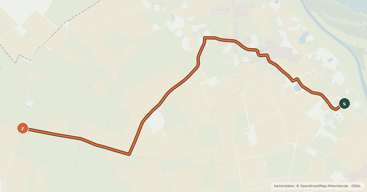 Kartenübersicht der Radroute Radroute 33-35