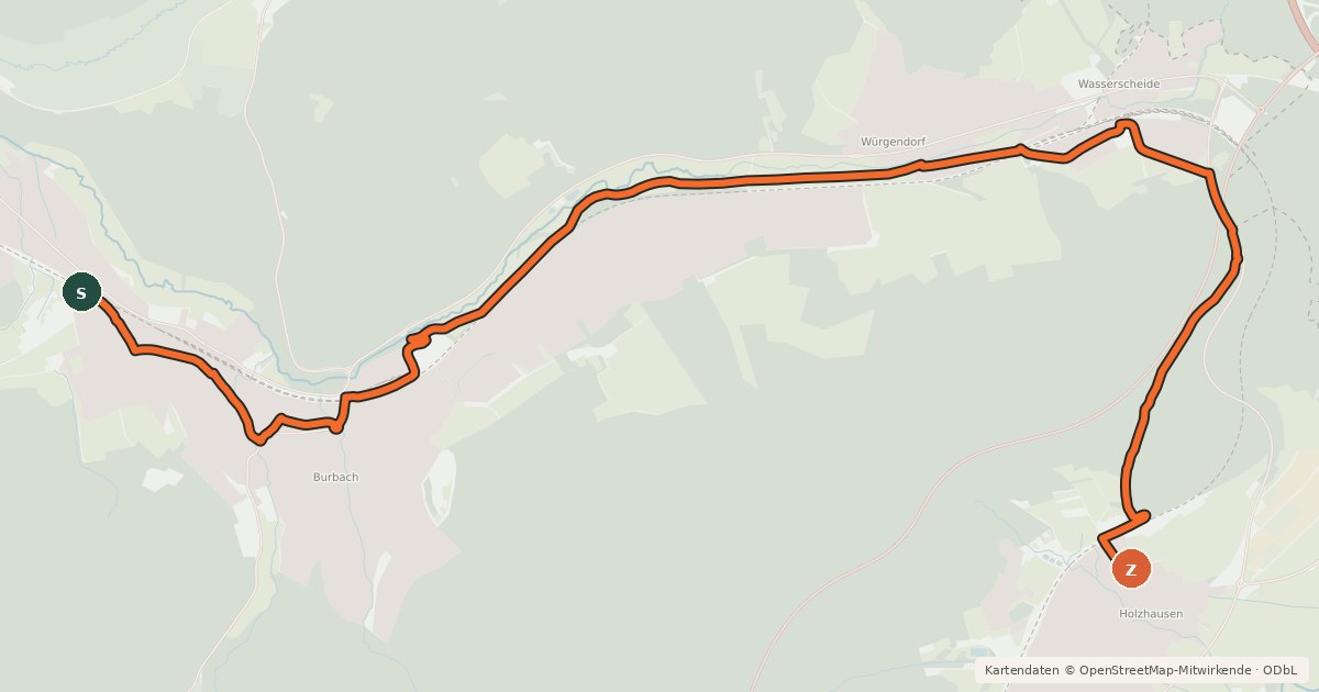 Kartenübersicht der Radroute Radroute 33-36