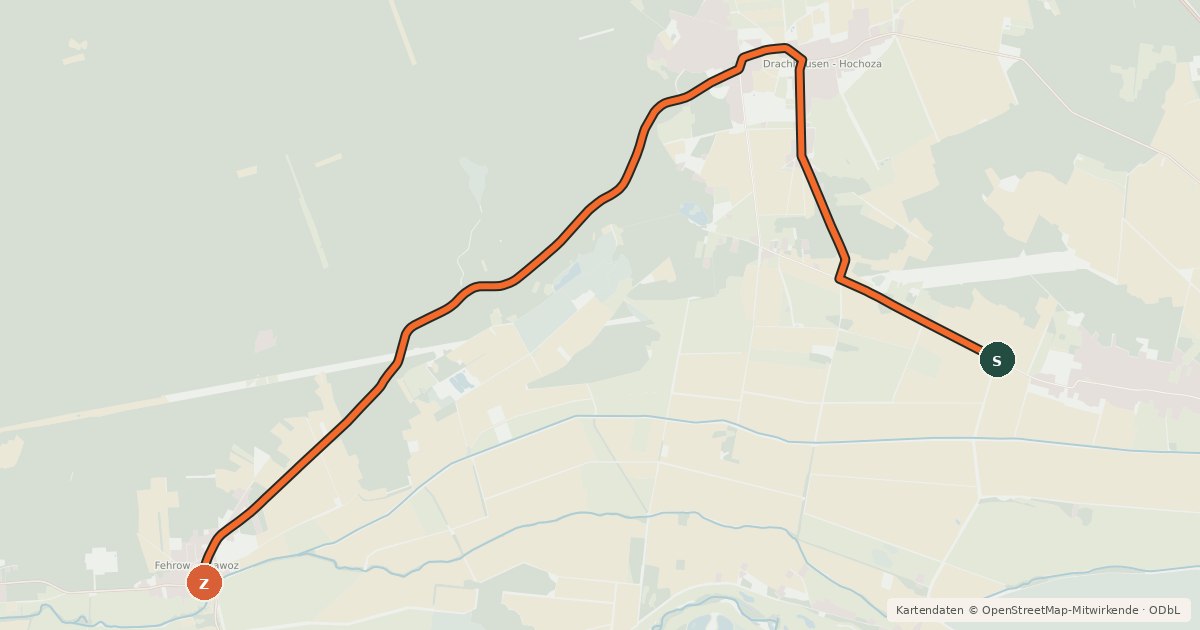 Kartenübersicht der Radroute Radroute 33-51