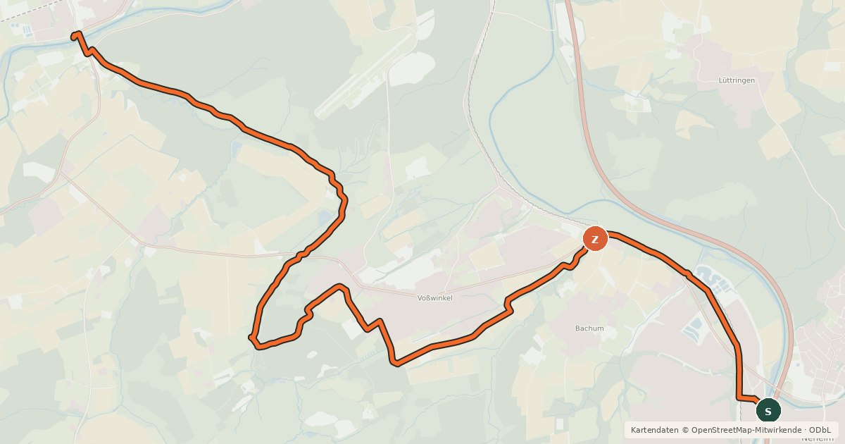 Kartenübersicht der Radroute Radroute 33-82