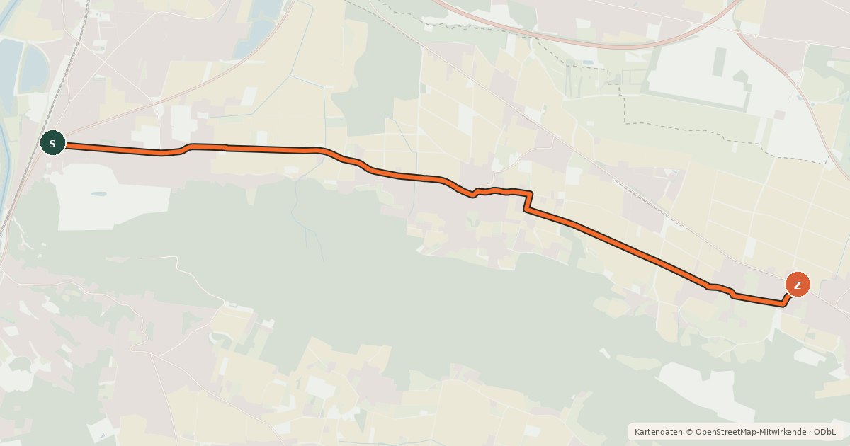 Kartenübersicht der Radroute Radroute 34-35