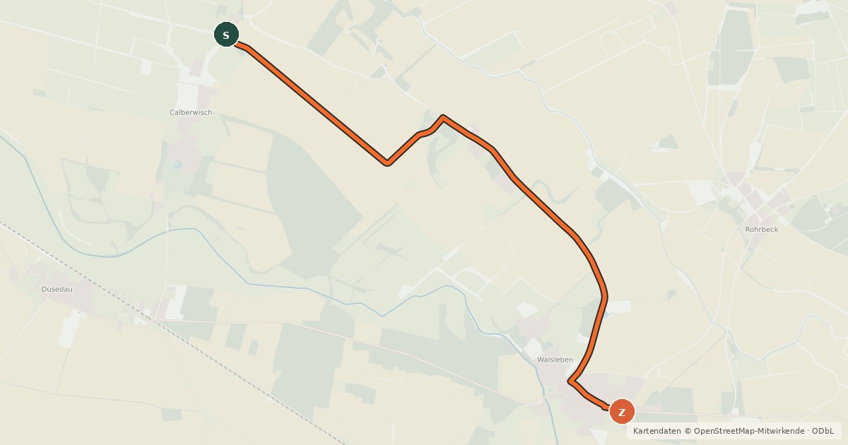 Kartenübersicht der Radroute Radroute 34-55